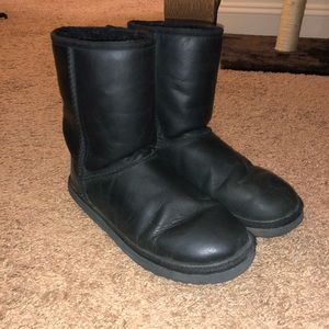 Black Leather Ugg Boots